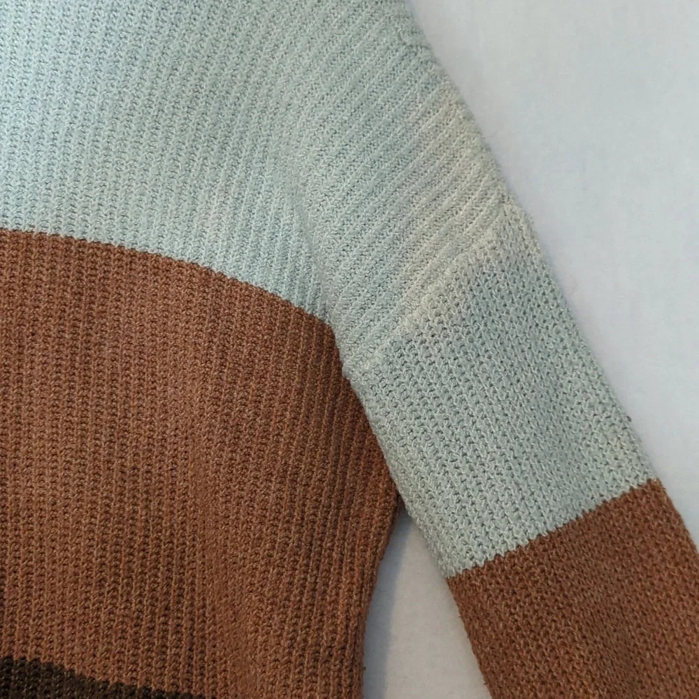 Pink Rose Colorblock Knit‎ Women's Sweater M